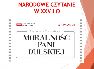 NARODOWE CZYTANIE 2021 W XXV LO